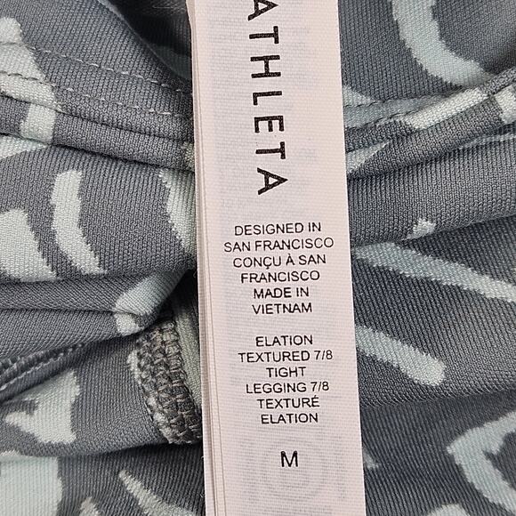 Athleta Women's Leggings Elation Textured 7/8 Tight Medium Floral Print - Picture 4 of 8